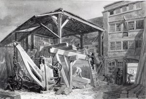 Aserradero, Finsbury, 1825 de George Snr Scharf